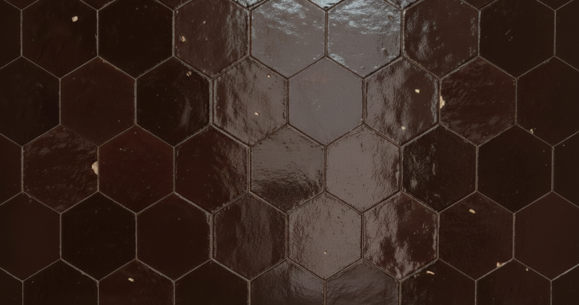 AT1004 Dark brown Hexagon